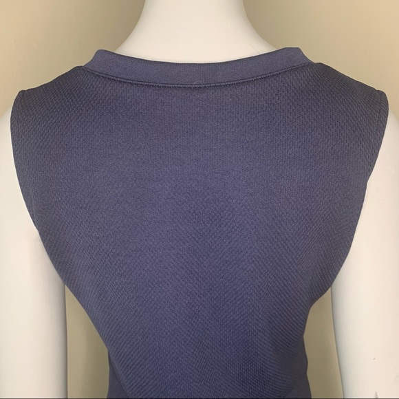 NIKE Vintage Athletic Tennis Tank Dress Coverup Navy With White Stripe V-Neck - Picture 6 of 12